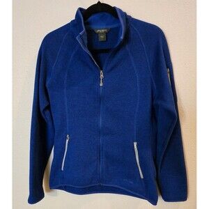Eddie Bauer Ladies Full-Zip Microfleece Jacket Blue Performance Layer Sz L